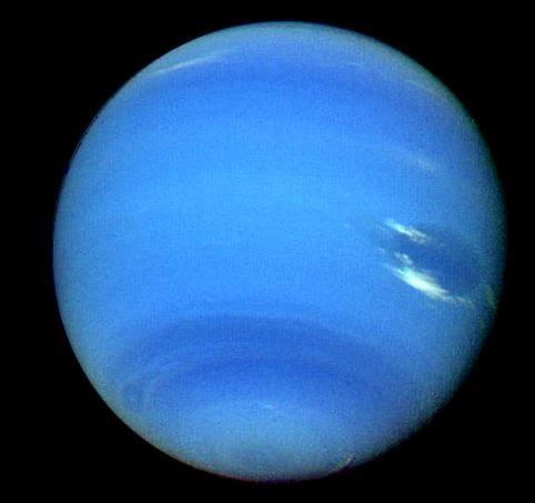 A picture of Neptune taken from Voyager 2 mission